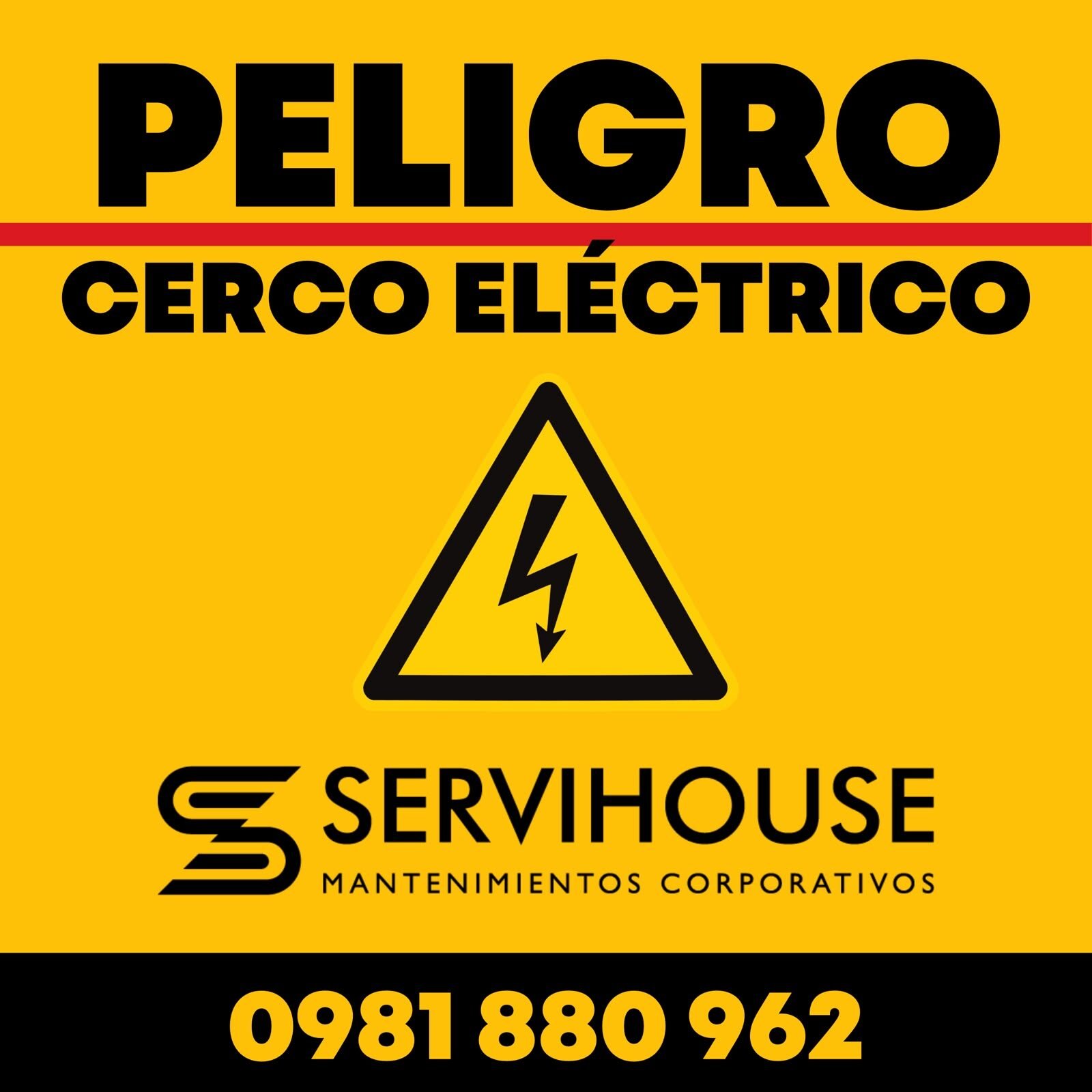 Cartel de advertencia de cerco eléctrico